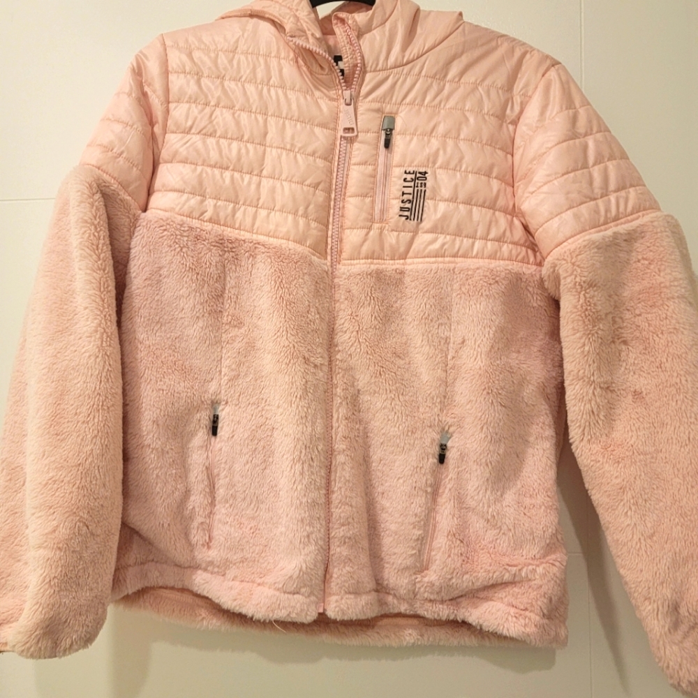 Justice girls light pink jacket